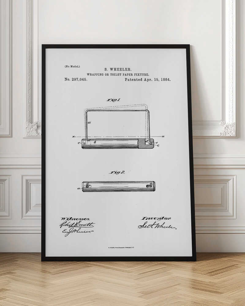 Toilet Paper Fixture Patent 1884 - Poster / Art Print