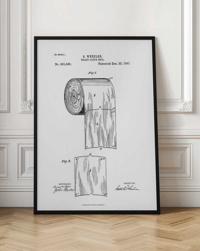 Toilet Paper Roll Patent 1891 - Poster / Art Print
