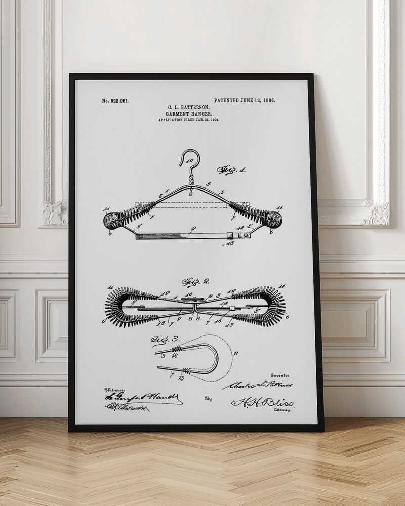 Garment Hanger Patent 1906 - Poster / Art Print
