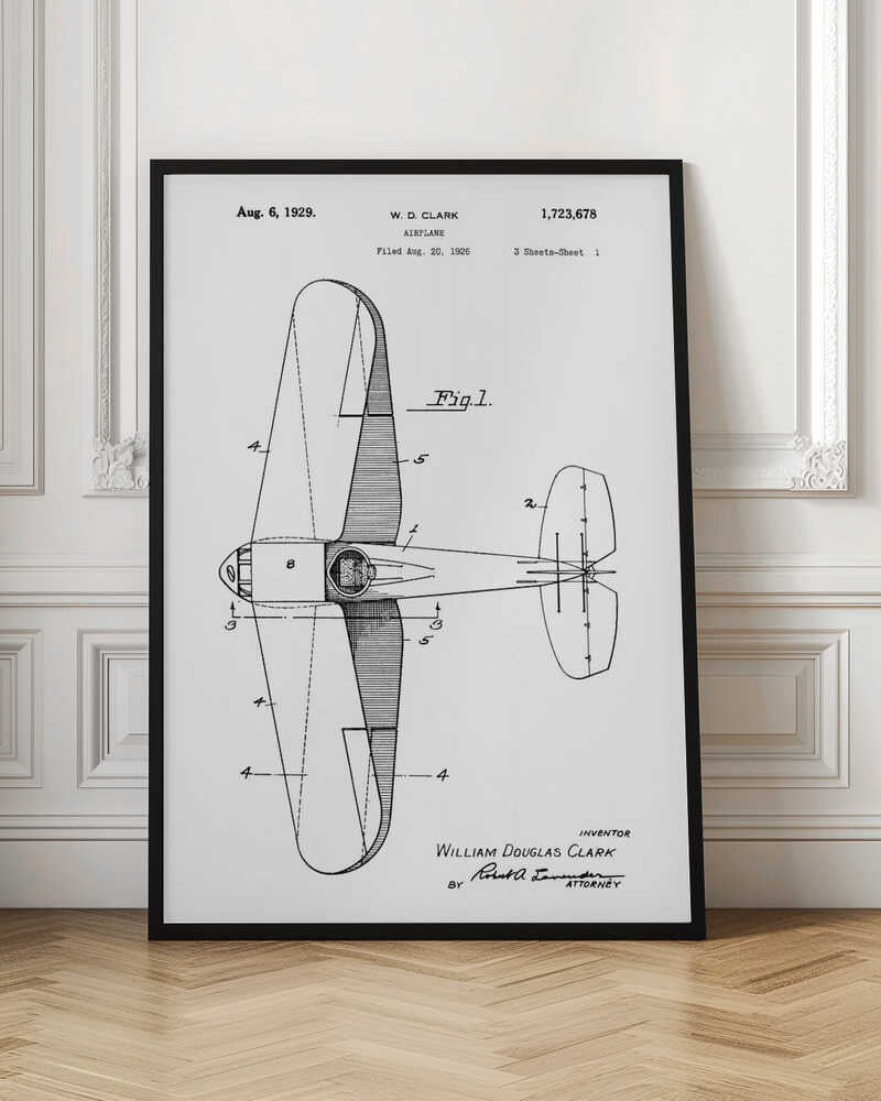 Airplane Patent 1929 - Poster / Art Print