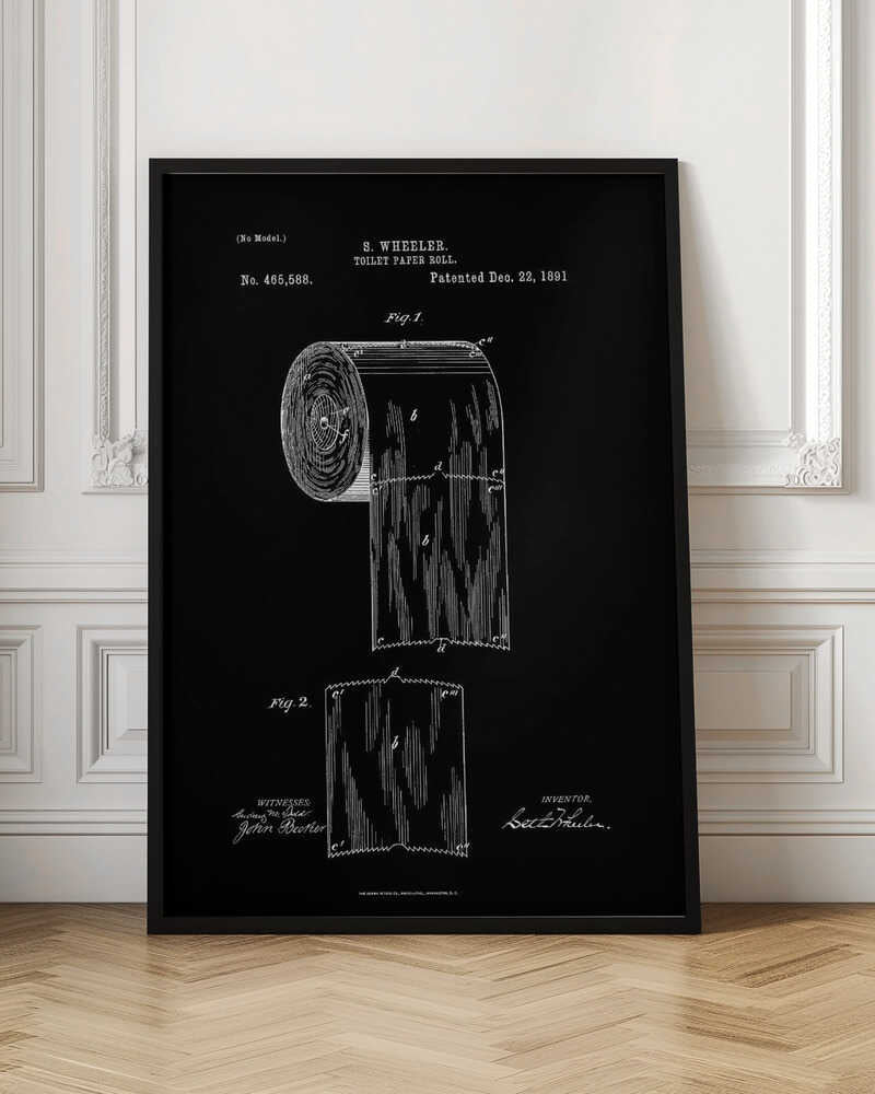 Toilet Paper Roll Patent 1891 - Poster / Art Print
