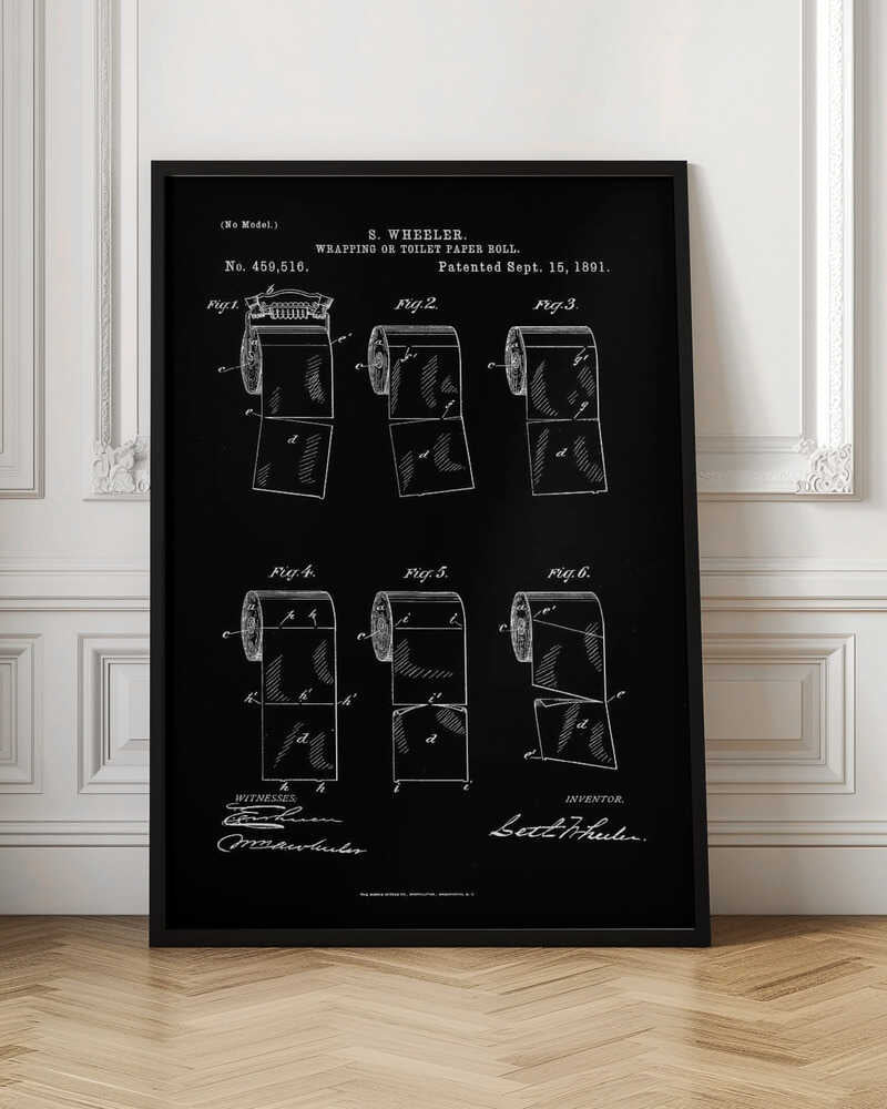 Toilet Paper Roll 2 Patent 1891 - Poster / Art Print