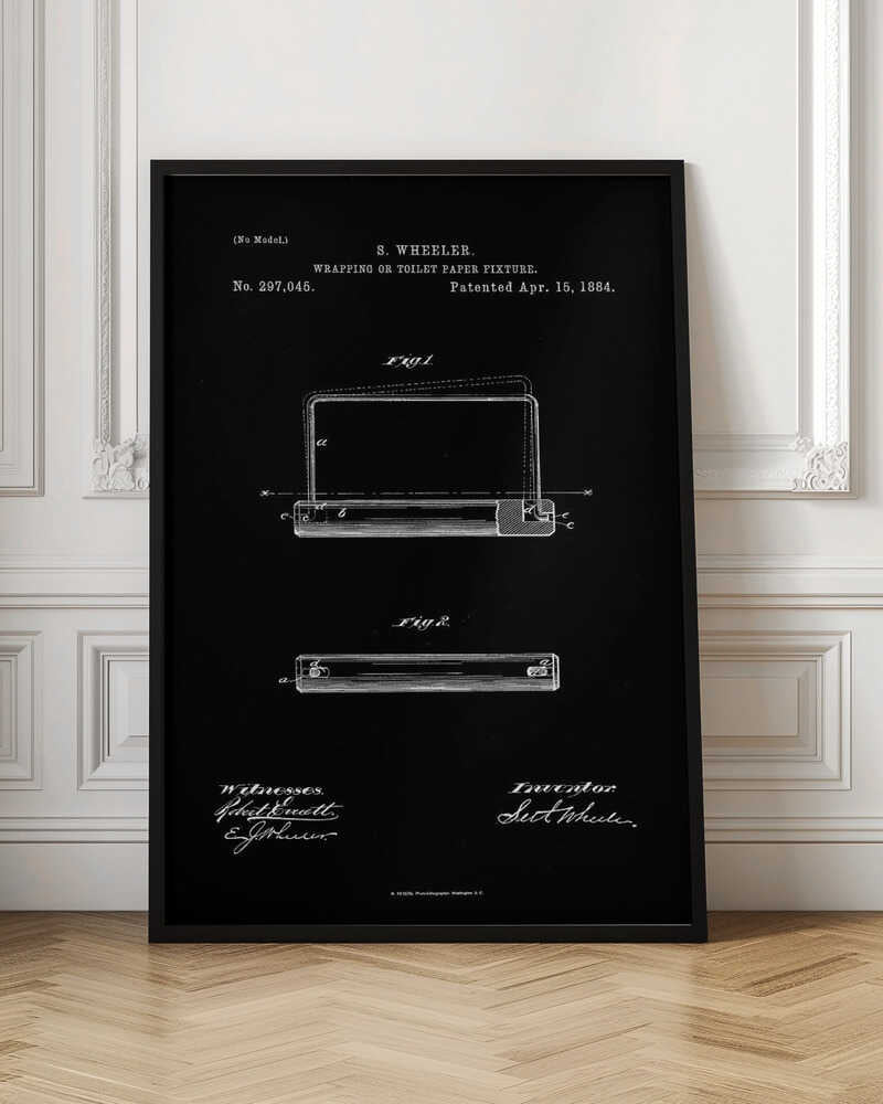 Toilet Paper Fixture Patent 1884 - Poster / Art Print
