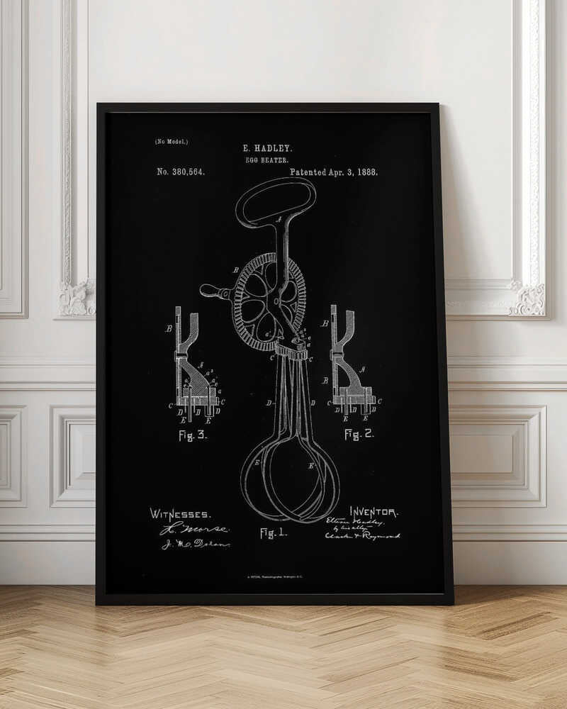 Egg Beater Patent 1888 - Poster / Art Print