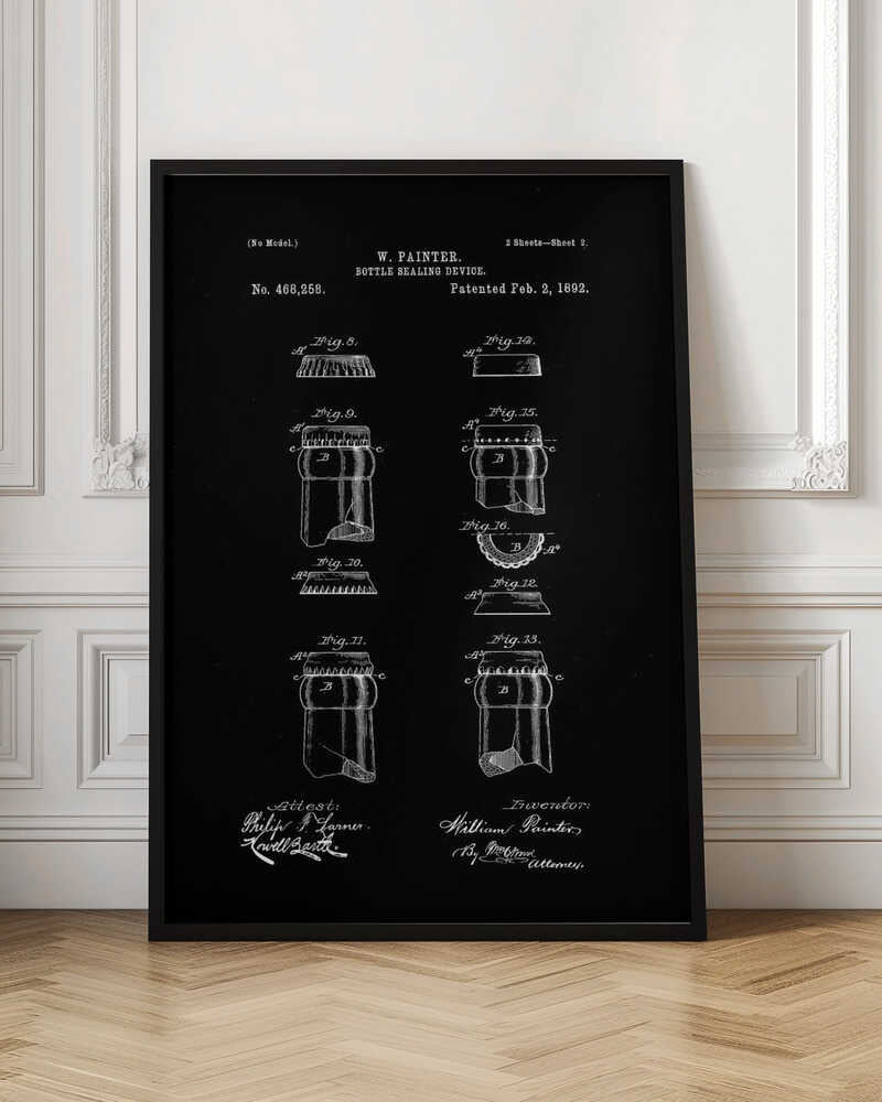 Bottle Sealing Device Patent 1892 - Poster / Art Print