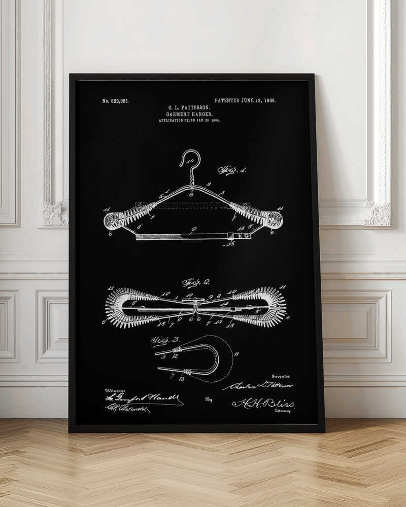 Garment Hanger Patent 1906 - Poster / Art Print
