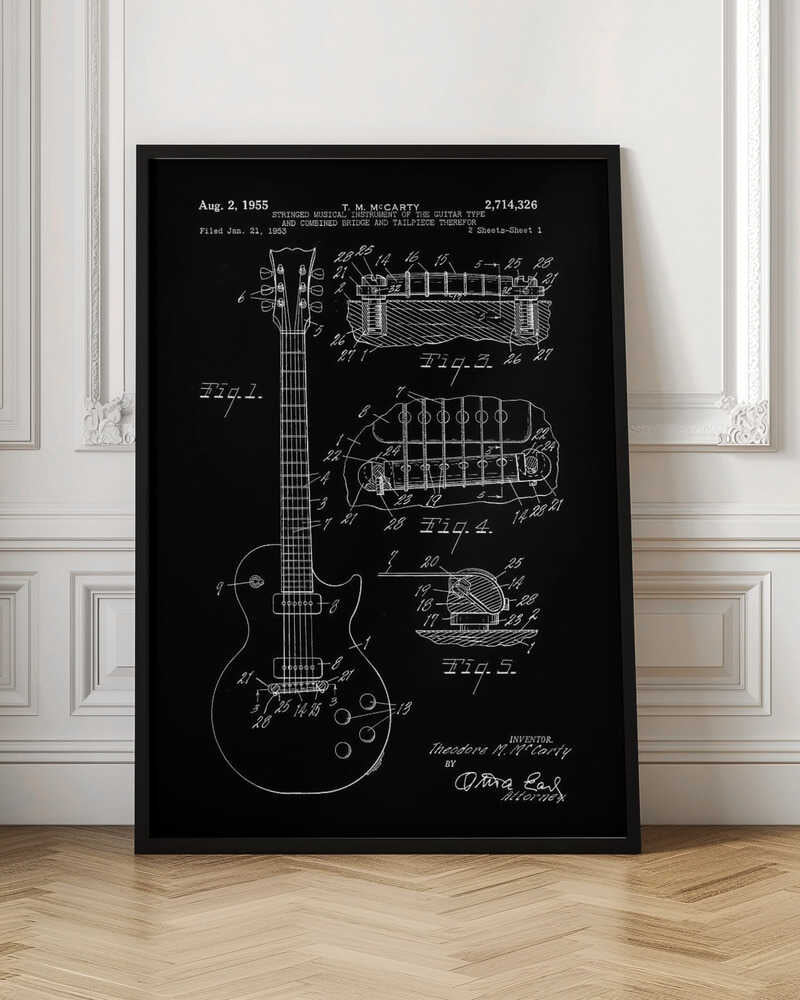 Electric Guitar Patent 1955 - Poster / Art Print