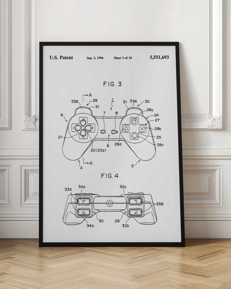 Controller Unit Patent 1996 - Poster / Art Print