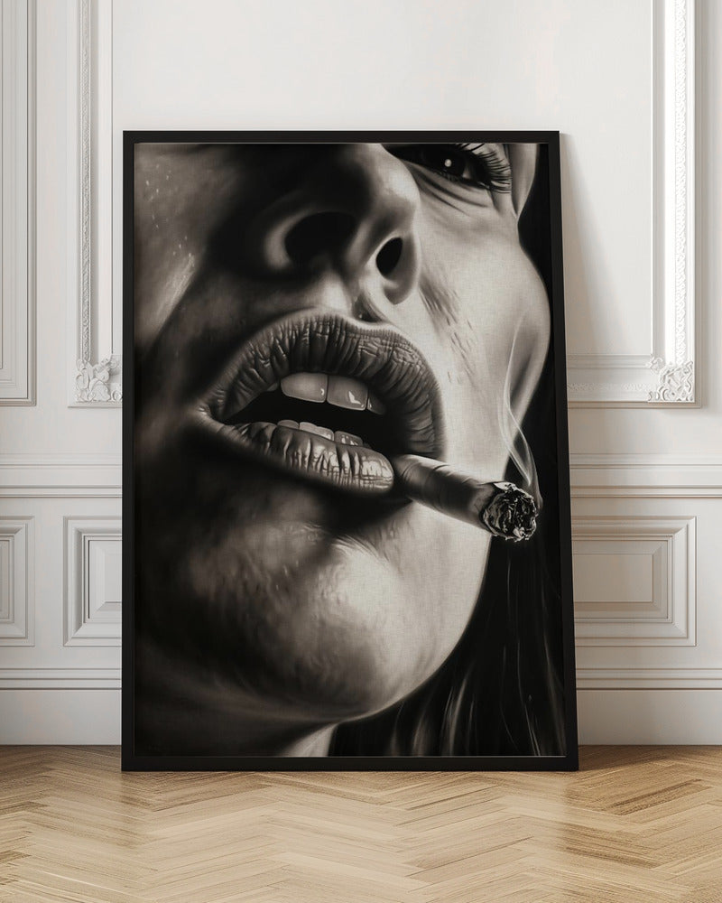 The Girl With the Burning Cigarette - Poster / Art Print