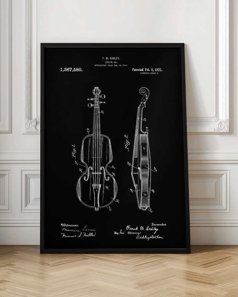 Violin Patent 1921 - Poster / Art Print