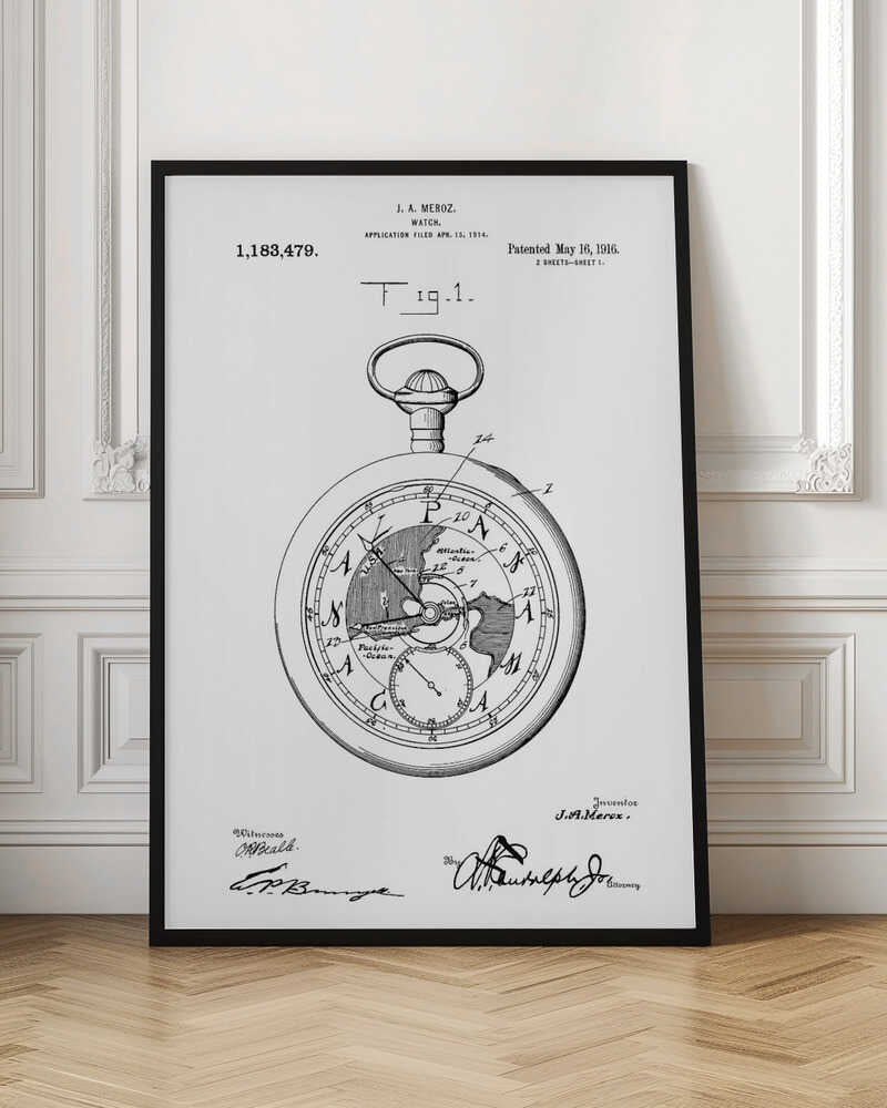 Watch Patent 1916 - Poster / Art Print