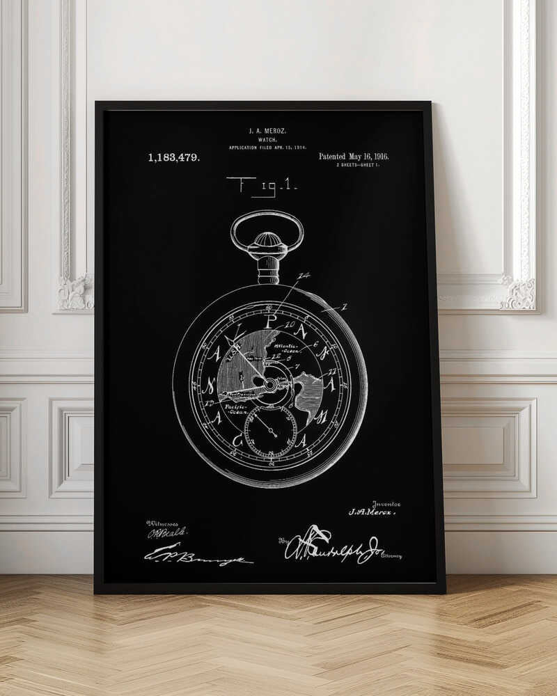 Watch Patent 1916 - Poster / Art Print