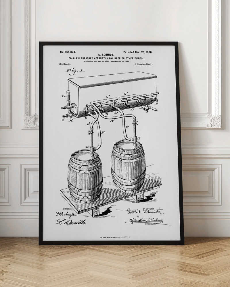 Apparatus for Beer Patent 1944 - Poster / Art Print