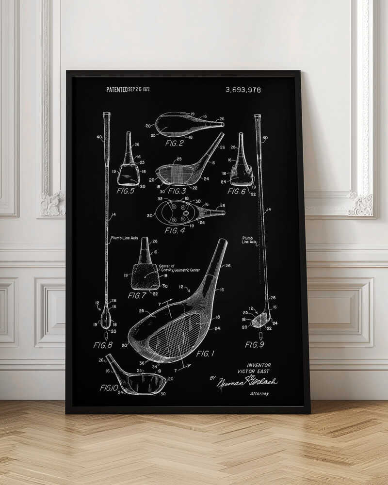 Golf Club Patent 1972 - Poster / Art Print