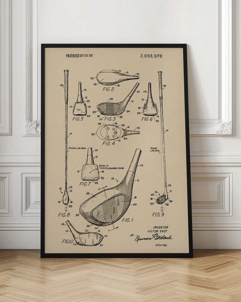 Golf Club Patent 1972 - Poster / Art Print