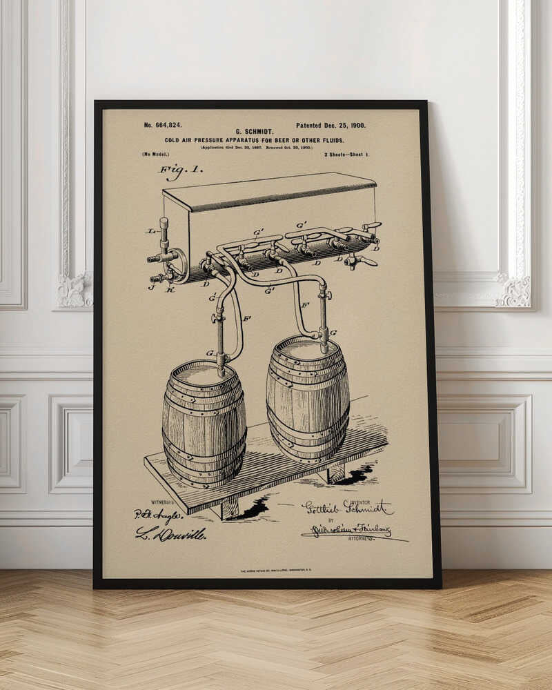 Apparatus for Beer Patent 1944 - Poster / Art Print
