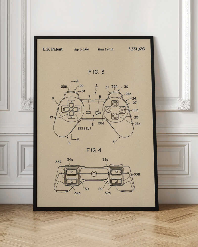 Controller Unit Patent 1996 - Poster / Art Print