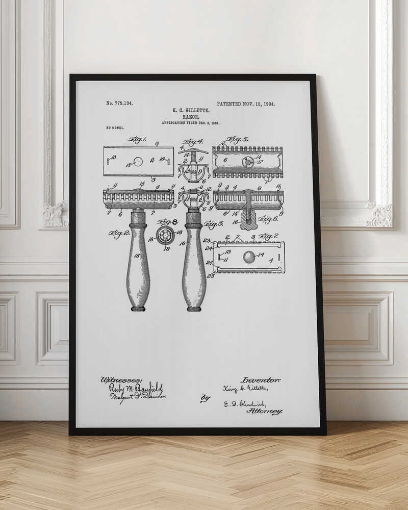 Razor Patent 1904 - Poster / Art Print