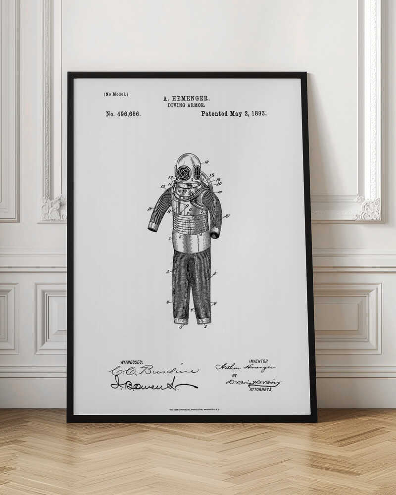 Diving Armor Patent 1893 - Poster / Art Print