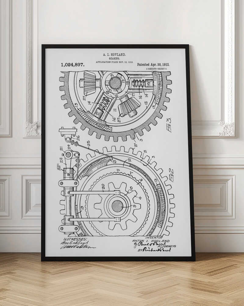 Gearing Patent 1912 - Poster / Art Print