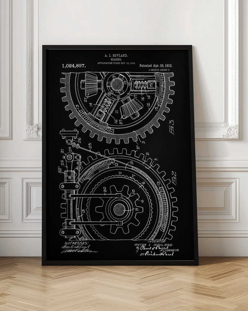 Gearing Patent 1912 - Poster / Art Print
