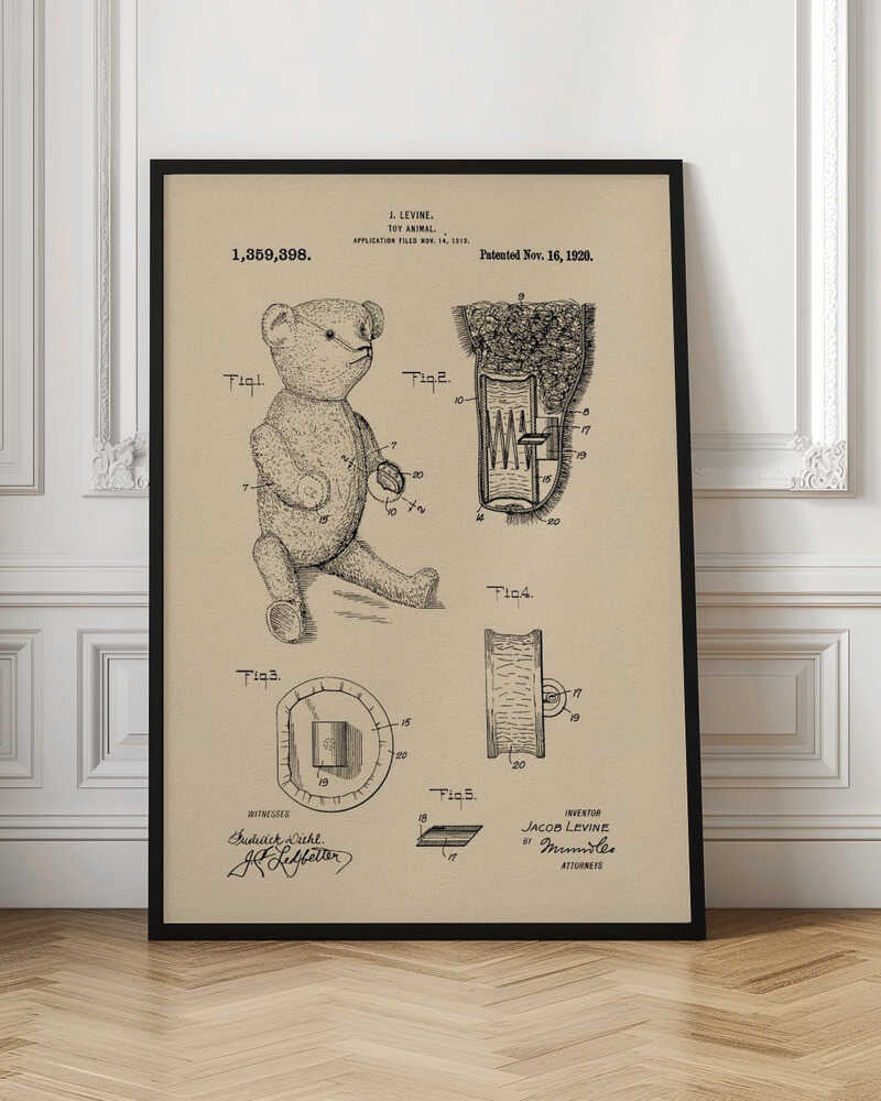 Teddybear Patent 1920 - Poster / Art Print