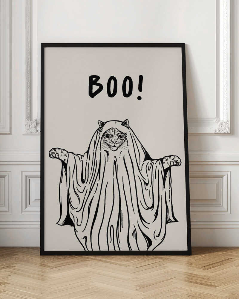 Boo! Ghost Cat - Poster / Art Print