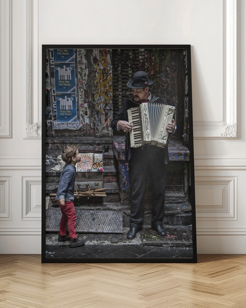 The Busker And The Boy - Poster / Art Print