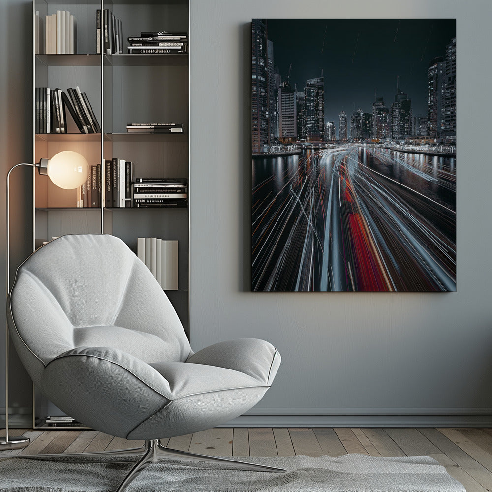 Traffic jam in the Dubai canal - Poster / Art Print