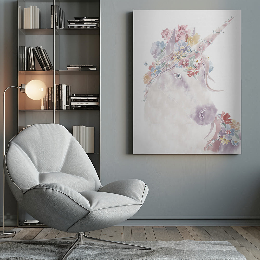 Unicorn Floral - Poster / Art Print