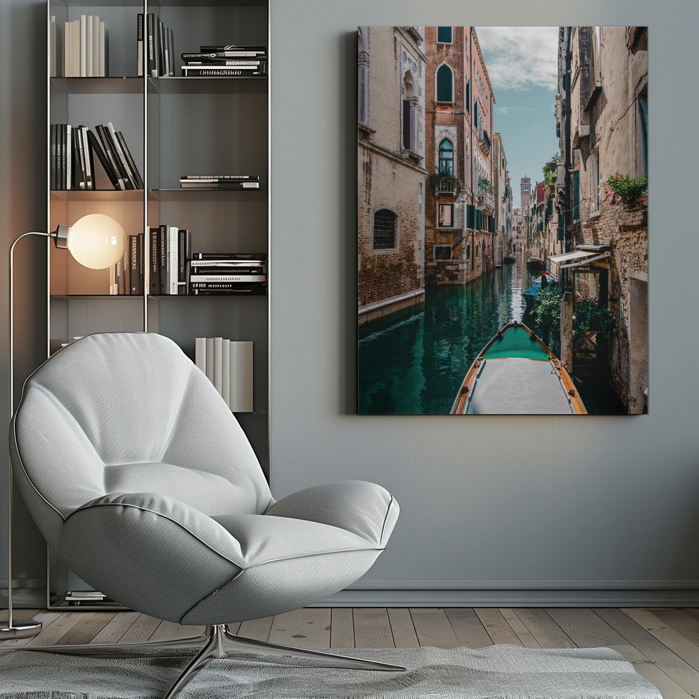 Boat on the river - Poster / Art Print