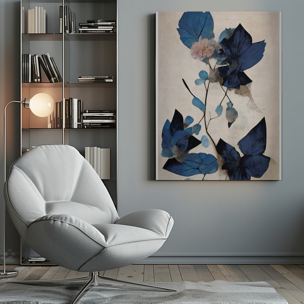 Blue Dry Flowers - Poster / Art Print