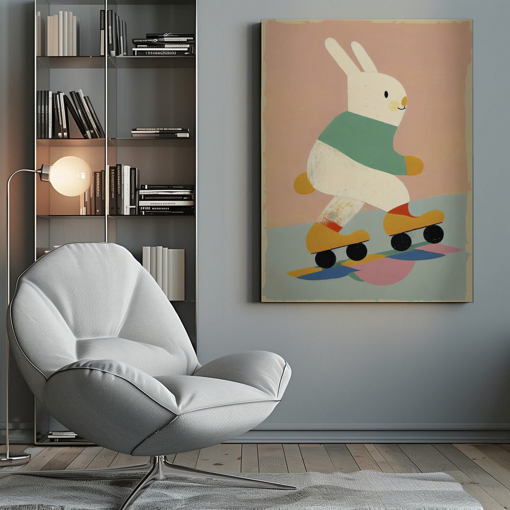 Skating Bunny - Poster / Art Print