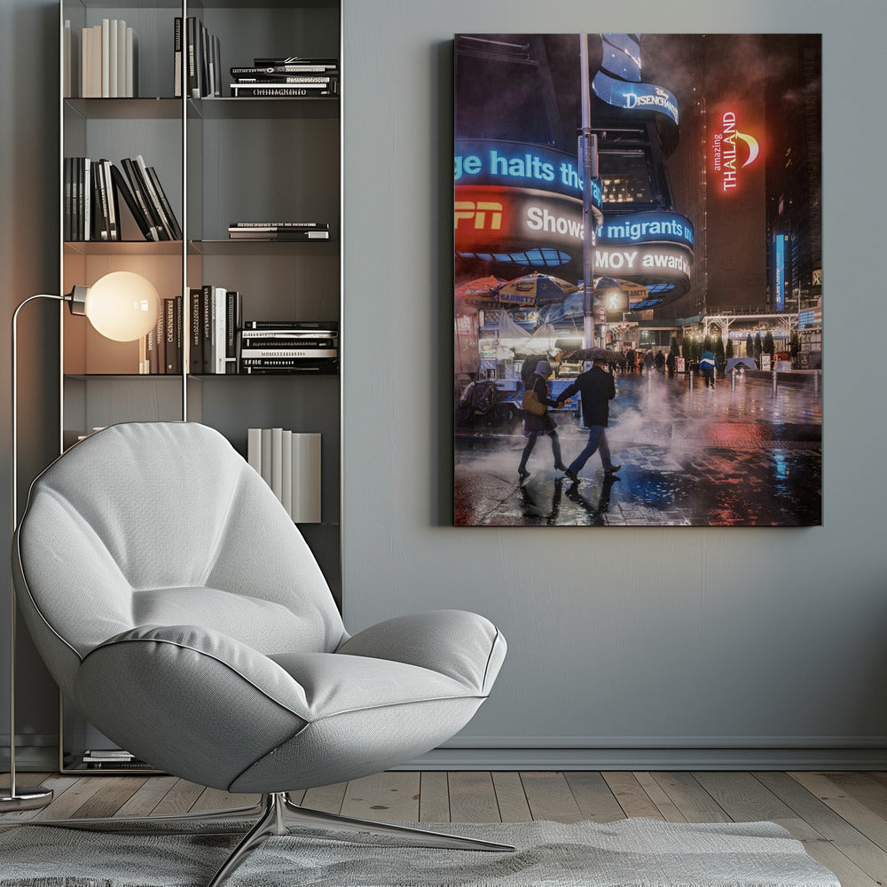 Time Square Rainy Night - Poster / Art Print