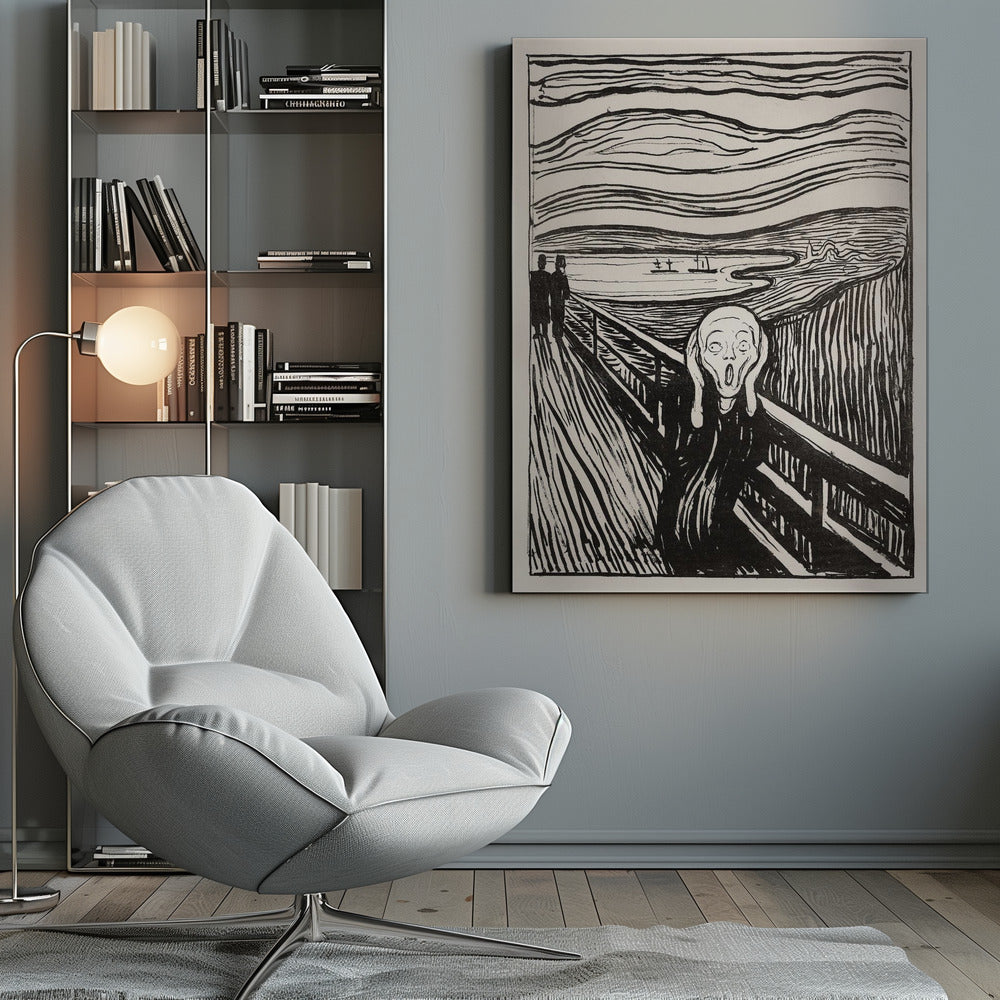 The Scream - Mono - Poster / Art Print