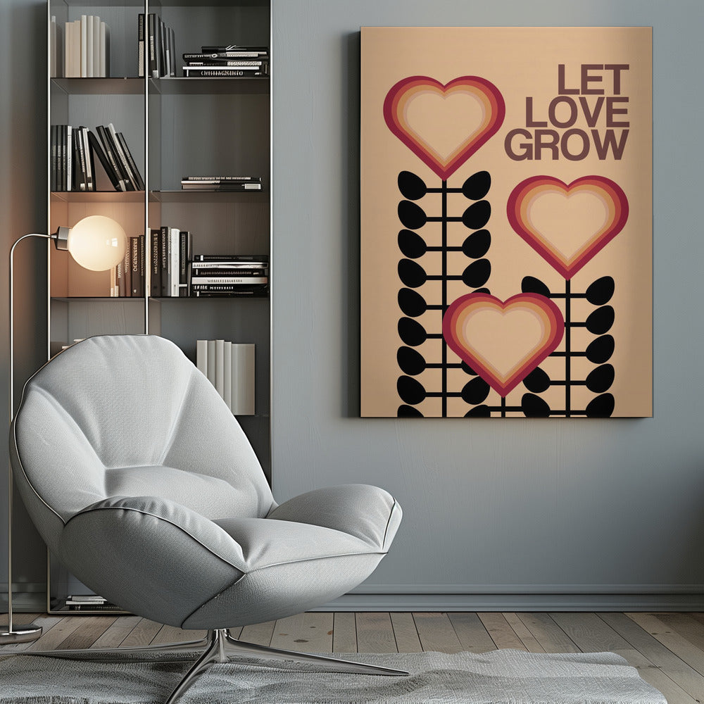 Let Love Grow Cream - Poster / Art Print