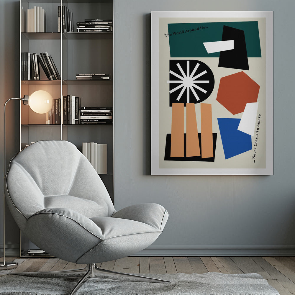 The World Around Us Greige - Poster / Art Print