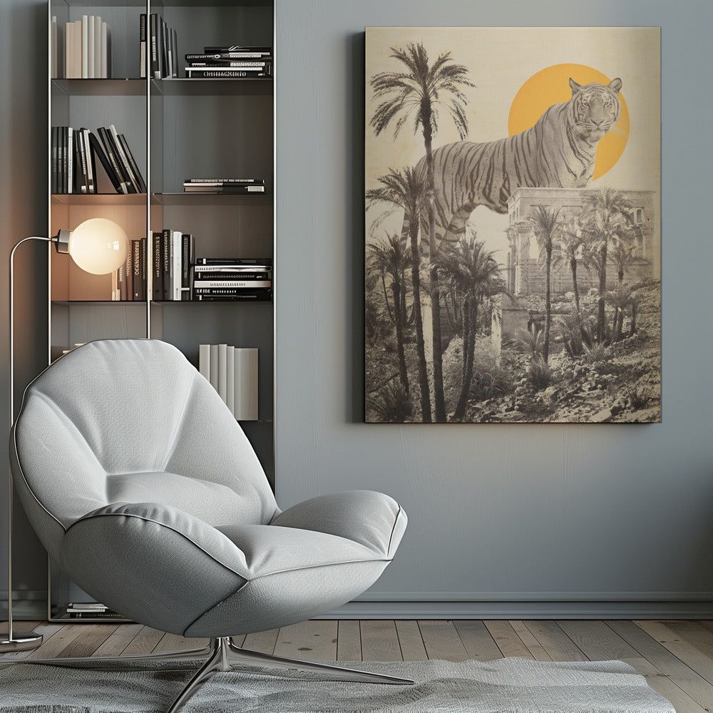 Giant Tiger In Ruins - Poster / Art Print