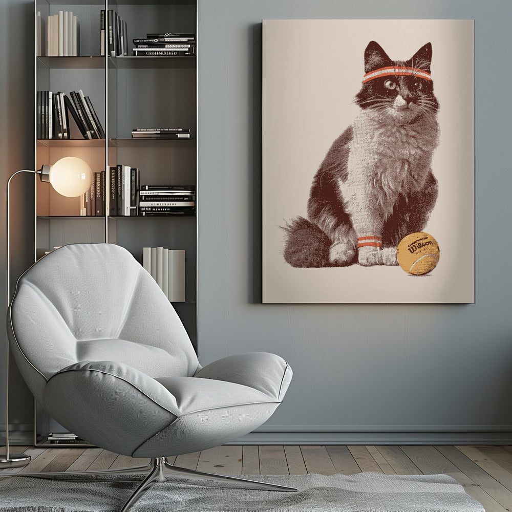 Chat Tennis - Poster / Art Print