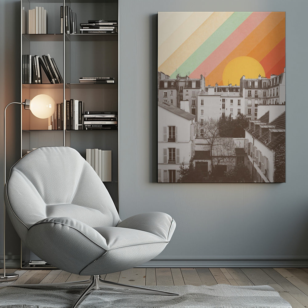 Rainbow Sky Above Paris - Poster / Art Print