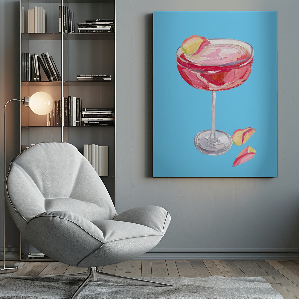Sparkling Rose Gin Cocktail - Poster / Art Print