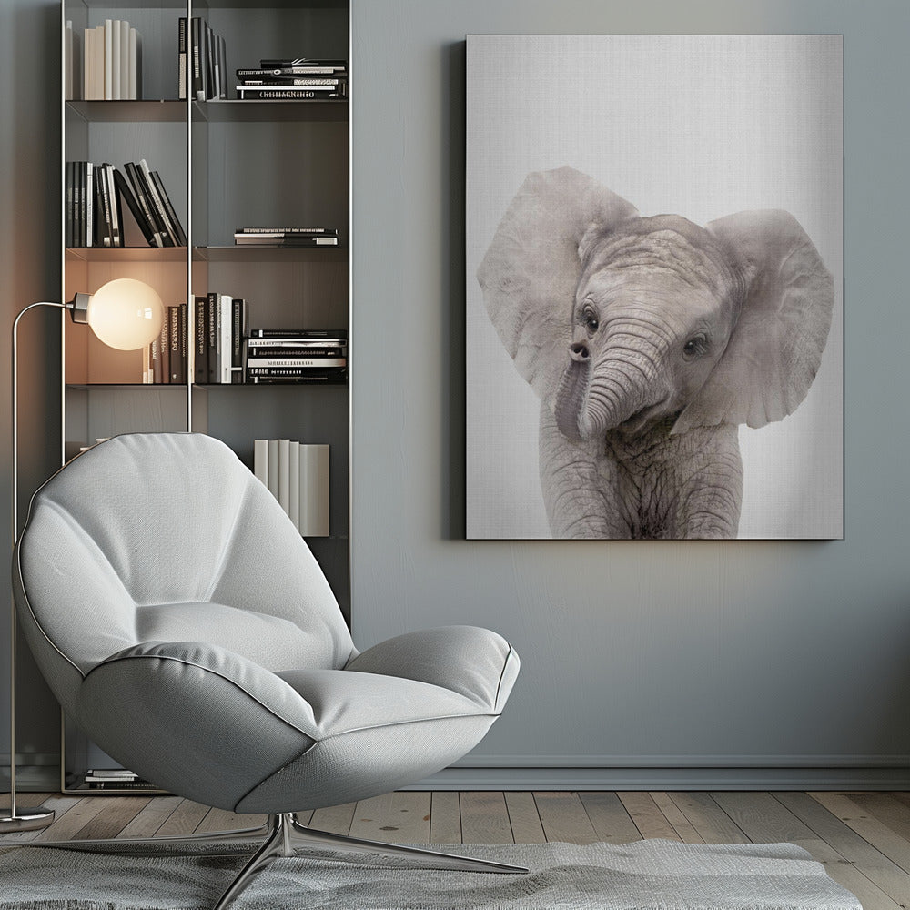 Peekaboo Baby Elephant - Poster / Art Print