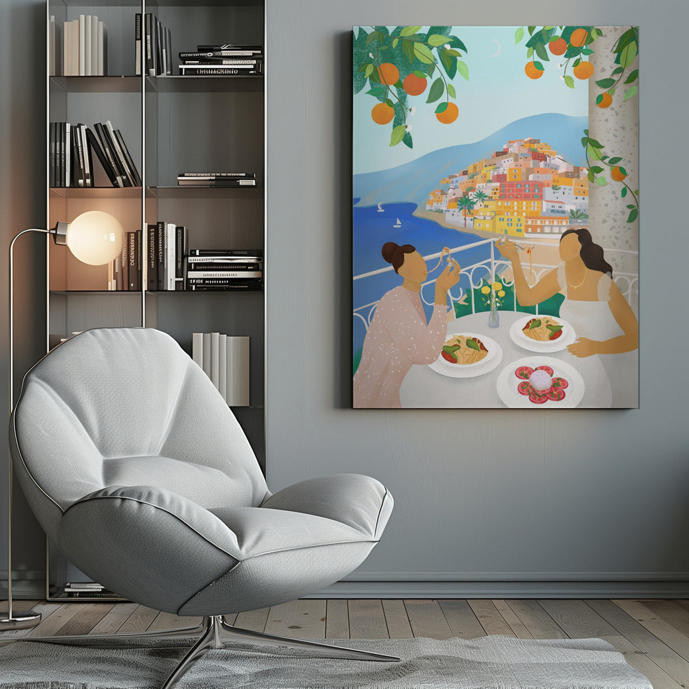 Girls in Positano - Poster / Art Print