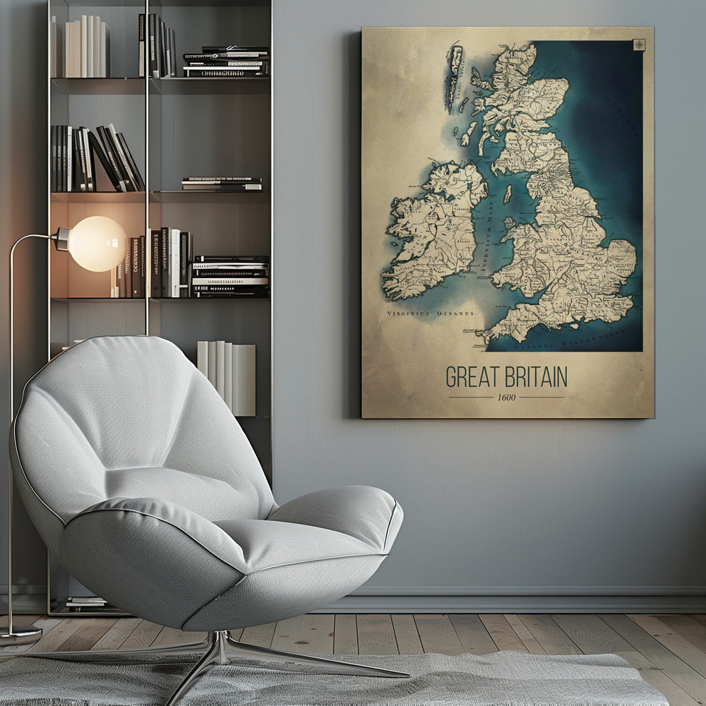 Storbritannien vintagekarta - Poster / Art Print