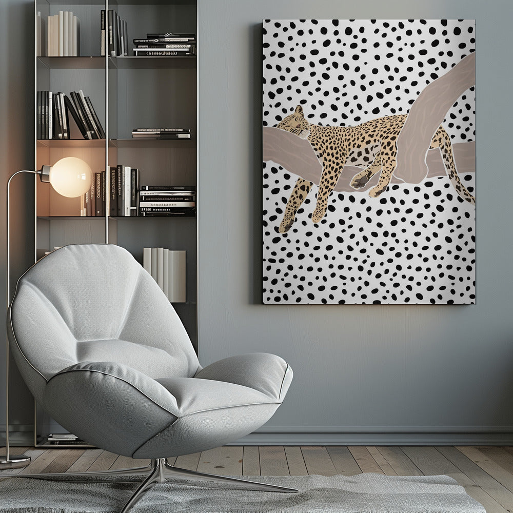 Leopard Sleeping Polkadots - Poster / Art Print