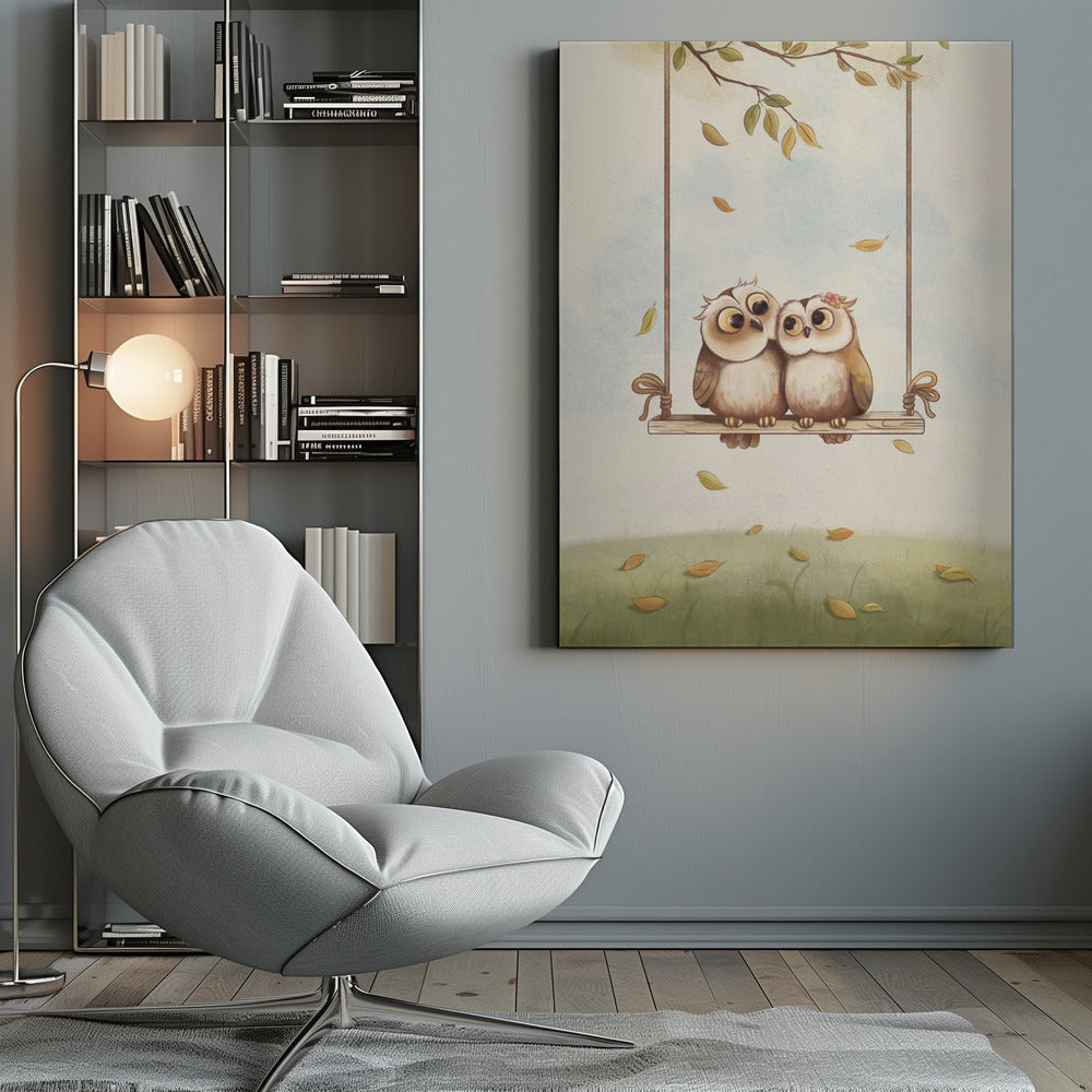 Owls in love - Poster / Art Print