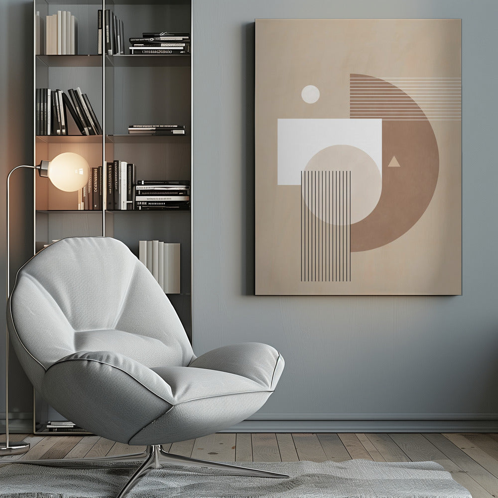 Neutral Semicircles Poster No.1 - Poster / Art Print
