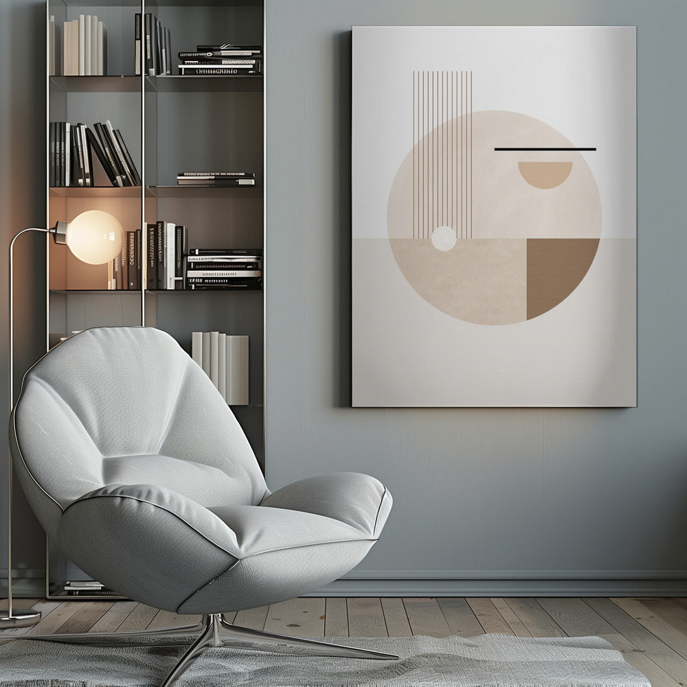 Neutral Semicircles Poster No.2 - Poster / Art Print
