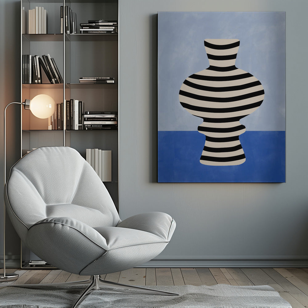 Striped Vase Illusion - Poster / Art Print
