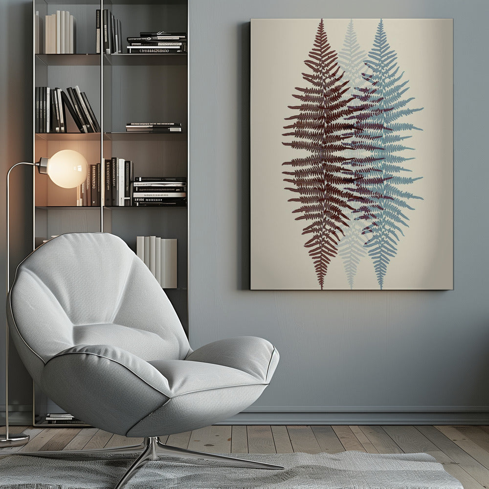 Chocolate and Teal Fern - Poster / Art Print